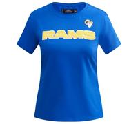Pro Standard Womens NFL Los Angeles Rams Classic Chenille Short Sleeve Slim Tee Royal Blue L