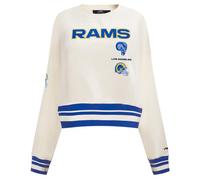Pro Standard Womens NFL Los Angeles Rams Retro Classics Crewneck Sweatshirt Eggshell/Royal Blue Xl