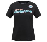 Pro Standard Womens NFL Miami Dolphins Classic Chenille Short Sleeve Slim Tee Black 2XL