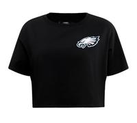 Pro Standard Womens NFL Philadelphia Eagles Classic Chenille Short Sleeve Boxy Tee Black M