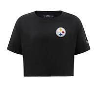 Pro Standard Womens NFL Pittsburgh Steelers Classic Chenille Short Sleeve Boxy Tee Black XL