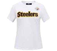 Pro Standard Womens NFL Pittsburgh Steelers Classic Chenille Short Sleeve Slim Tee White 2XL