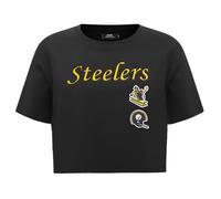 Pro Standard Womens NFL Pittsburgh Steelers Retro Classics Short Sleeve Boxy Tee Black 2XL