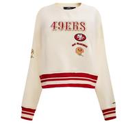 Pro Standard Womens NFL San Francisco 49Ers Retro Classics Crewneck Sweatshirt Eggshell/Red S