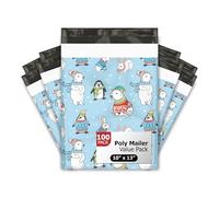 Pro Supply Global 10x13 (100) Winter Animals Poly Mailers Christmas Designer Self Sealing Waterproof Tamperproof Envelopes Premium Printed Bags For Small Businesses