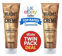 Pro Tan Beaches & Creme Natural Dark Tanning Sunbed Lotion Cream Twin Pack Deal