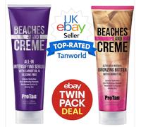 Pro Tan Beaches & Creme Sunbed Tanning Accelerator & Bronzing Lotion 2 Pack Deal
