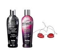 Pro Tan Bodaciously Black and Incredibly Black 250ml Duo with FREE Goggles