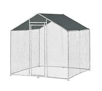 pro.tec chicken coop catfish chicken fence small animal coop with sunroof door aviary free-range enclosure for small animals 2 x 2 x 2 m metal wire mesh