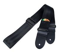 Pro Tec GSS1 Seatbelt Guitar Strap with Thick Leather Ends and Pick Pocket