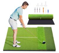 Pro Tri-Turf Golf Mat: 5x4ft&6x4ft Extra Large Golf Hitting Mats for Optimal Practice Outdoor Indoor,Ultra Thick Artificial Turf Matt for Garage Simulator Chipping Driving Training, Gifts for Men Dad