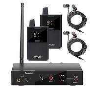 Pro UHF Dual Wireless in-Ear Monitor System with Earphone,180Ft, Rack Mount, Professional IEM Stereo System Transmitter and Beltpack Receiver for Studio, Band Rehearsal, Live Performance (2 Bodypack)