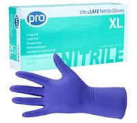 PRO UltraSAFE Violet Long Disposable Gloves - Nitrile Gloves Disposable Extra Large - 50x Pack - Powder Free - Latex Free - Ideal for Food Prep or Salon Use - Medical Grade, Food Safe PPE