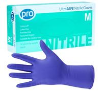 PRO UltraSAFE Violet Long Disposable Gloves - Nitrile Gloves Disposable Medium - 50x Pack - Powder Free - Latex Free - Ideal for Food Prep or Salon Use - Medical Grade, Food Safe PPE