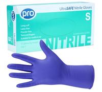 PRO UltraSAFE Violet Long Disposable Gloves - Nitrile Gloves Disposable Small - 50x Pack - Powder Free - Latex Free - Ideal for Food Prep or Salon Use - Medical Grade, Food Safe PPE