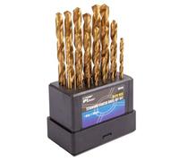 Pro User 19Pc Titanium Coated Steel Hss Drill Bit Set - 1-10mm