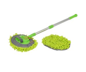 Pro User 1x Microfibre Extendable Car Wash Brush - 43" - Green - Long Telescopic Caravan Motorhome Van Cleaning Washing Cleaner Mop