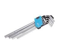 Pro User 9pc Chrome Vanadium Long Hex Key Set - Assorted Metric AF Imperial Socket Wrench Allen Keys