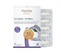 Pro-Ven 50 Billion Biotics Adults High-Strength Gut Support, 14 Capsules | Multi-Strain Lab4 Bacteria, Ideal Alongside Antibiotics - Survives Stomach & Bile Acids, Short-Term High-Strength Support