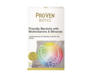 Pro-Ven Biotics for Adults | Gut Health & Immune System Support | 5 Billion CFU & Multivitamin Supplement for Men & Women | Reduces Bloating & IBS | 60 Capsules