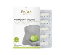 Pro-Ven Biotics with Digestive Enzymes | Daily Gut Support 25 Billion Lab4 Friendly Bacteria | Calcium Aids Digestion for Adults | 30 Capsules