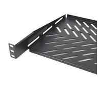 kenable Pro Vented Cantilever Shelf 1U 300mm Deep Black for 19 inch Data Cabinet Rack with Side and Bottom Ventilation 25kg Capacity