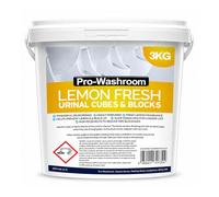 Pro-Washroom Lemon Urinal Blocks 3KG, Non PDCB Slow Dissolving Channel Cubes, 30 Day Odour Control for Commercial Washrooms