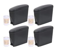 Pro Washroom Sanitary Bin 20L & 200 Bin Liners - Slimline Washrooms Toilets Hygienic Disposal Pedal Container Bins for Female Ladies and Baby Hygiene Products - 20 litres Grey (4 Pack)