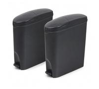 Pro Washroom Sanitary Bin 20L, Slimline Washrooms Toilets Hygienic Disposal Pedal Container Bins for Female Ladies and Baby Hygiene Products - 20 litres Grey (2 pack)