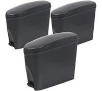 Pro Washroom Sanitary Bin 20L, Slimline Washrooms Toilets Hygienic Disposal Pedal Container Bins for Female Ladies and Baby Hygiene Products - 20 litres Grey (3 pack)