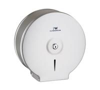 Pro Washroom Stainless Steel Jumbo Toilet Roll Dispenser, Space Saving Wall Mount, High Capacity 250mm Roll Holder, Lockable, Tamper-Proof, Easy View Window (Brushed Stainless Steel 10 Inch)