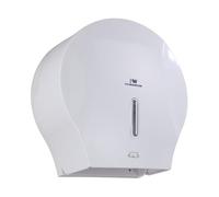 Pro Washroom Toilet Roll Dispenser PRW285137 - Wall-Mounted, Lockable, ABS White Silk Finish - Holds 250mm Jumbo Rolls, Fits 2¼-3" Cores, Commercial Space-Saving Waterproof Design