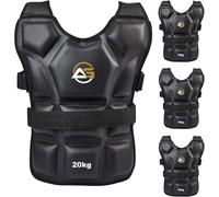 Pro Weighted Vest - Fix Filled Weighted Jacket 10kg 12kg 15kg 20kg, High Grade Canvas, Comfortable Fit with Adjustable Straps (20kg)