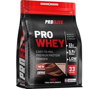 Pro Whey Protein Powder 1kg - Chocolate | 33 Servings, 22g Protein & 5.9g BCAAs per Serving | Muscle Support | No Added Sugar, Low Fat & Carbs | Vegetarian by PROELITE