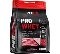 Pro Whey Protein Powder 1kg - Strawberry | 33 Servings, 22g Protein & 5.9g BCAAs per Serving | Muscle Support | No Added Sugar, Low Fat & Carbs | Vegetarian by PROELITE
