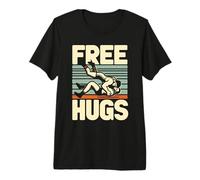 Pro Wrestling Grip Training Funny Quote Wrestlers Free Hugs Premium T-Shirt