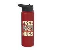 Pro Wrestling Grip Training Funny Quote Wrestlers Free Hugs Stainless Steel Insulated Water Bottle