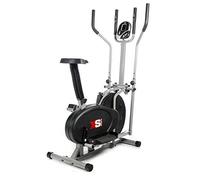 Pro XS Sports 2-in1 Elliptical Cross Trainer Exercise Bike-Fitness Cardio Weightloss Workout Machine-With Seat + Pulse Heart Rate Sensors