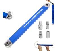 Pro Zero Offset Extension Wrench,wrench Extender,15 Inch Multifunctional Extension Wrench with 1/4", 3/8",Square Drive Adapters,Best Impact Offset Extension For Tight Space-A
