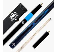 PRO147 Apollo 58 Inch ¾ Joint Hand Spliced Premium Snooker and Pool Cue and Case Set with 9.5mm Tip, Deluxe Black Hard Case, Long Telescopic Extension and Mini Butt (Crushed Blue)
