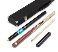 PRO147 CLASSIC PURPLE HEART P1/E 57 Inch Snooker Pool Cue Set 2pc Centre Joint Non-matching Ash Cue Long Telescopic Extension, Mini Butt and 3 Slot Case - 9.5mm Tip