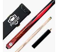 PRO147 Eclipse 3/4 Jointed Snooker & Pool Cue with 9.5mm Layered Tip (Red)