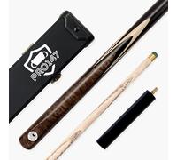 PRO147 Eclipse 57 Inch Joint Ash Snooker and Pool Cue with 9.5mm Green Layered Professional Tip (Maple Cue with Case and Mini Butt)