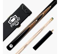 PRO147 Eclipse 57 Inch ¾ Joint Ash Snooker and Pool Cue with 9.5mm Green Layered Professional Tip (Saturn Cue with Case and Mini Butt)