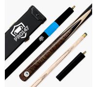 PRO147 Eclipse 57 Inch Joint Ash Snooker Pool Cue and Case Set with 9.5mm Professional Layered Tip Black Hard Case and Extensions (Maple Deluxe Set)