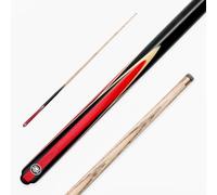 PRO147 Jester 57 Inch One Piece Snooker and Pool Cue with 9.3mm Pro Layered Tip, Red
