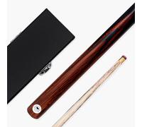 PRO147 Pearl Series 57 Inch Hand Spliced 2 Piece Centre Jointed Snooker Pool Cue with Smooth Premium Ash Shaft and Ebony Style Butt with 9.5mm Pro Leather Tip (Fire Cue with Hard Case)