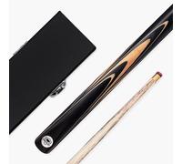 PRO147 Pearl Series 57 Inch Hand Spliced 2 Piece Centre Jointed Snooker Pool Cue with Smooth Premium Ash Shaft and Ebony Style Butt with 9.5mm Pro Leather Tip (Cream Cue with Hard Case)