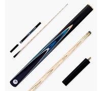 PRO147 Pearl Series 57 Inch Hand Spliced 3/4 Jointed Snooker and Pool Cue with 9.5mm Pro Layered Leather Tip (Azure Cue Only)