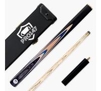 PRO147 Pearl Series 57 Inch Hand Spliced 3/4 Jointed Snooker and Pool Cue with 9.5mm Pro Layered Leather Tip (Blue Cue and Case Set)
